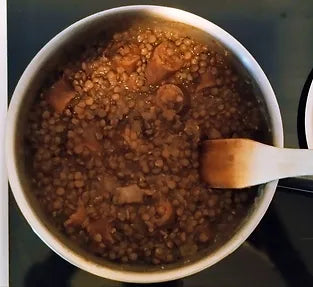 Lentilles Saucisses ou Merguez Wheaty Véganes (2 à 3 personnes ou repas)