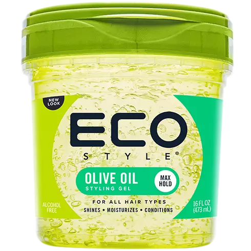 Eco Style Professional Styling Gel Olive Oil - Hydratation, Définition & Tenue Forte pour cheveux texturés